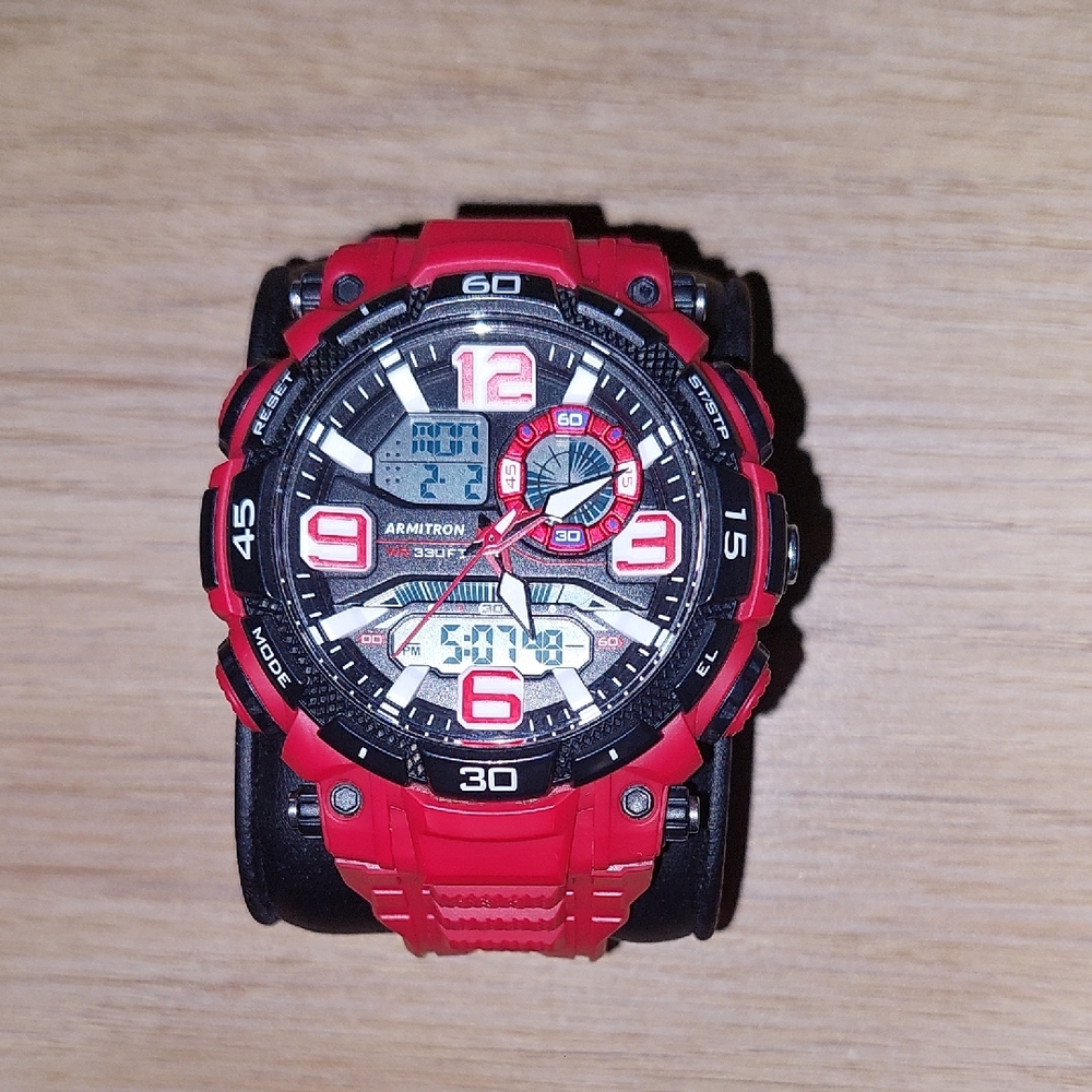 Armitron Red and Black Multifunction Watch